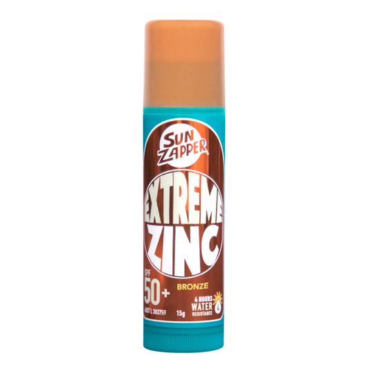 Sun Zapper Extreme Zinc Stick "Bronze"  SPF 50+ | Protector Solar Mineral  en Stick Mineral a base de zinc color BRONCE 15g |Alta protección solar UVA/UVB con color vibrante | Resistente al Agua | Fórmula Reef Safe | Hecho en Australia.