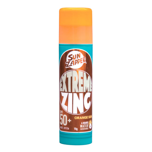 Sun Zapper Extreme Zinc Stick "Orange Sun" SPF 50+ | Protector Solar Mineral  en Stick Mineral a base de zinc color NARANJA 15g |Alta protección solar UVA/UVB con color vibrante | Resistente al Agua | Fórmula Reef Safe | Hecho en Australia.
