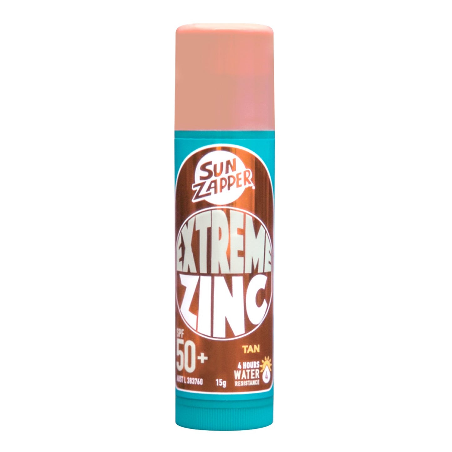 Sun Zapper Extreme Zinc Stick "Tan" SPF 50+ | Protector Solar Mineral  en Stick Mineral a base de zinc color BRONCEADO CLARO 15g |Alta protección solar UVA/UVB con color vibrante | Resistente al Agua | Fórmula Reef Safe | Hecho en Australia.
