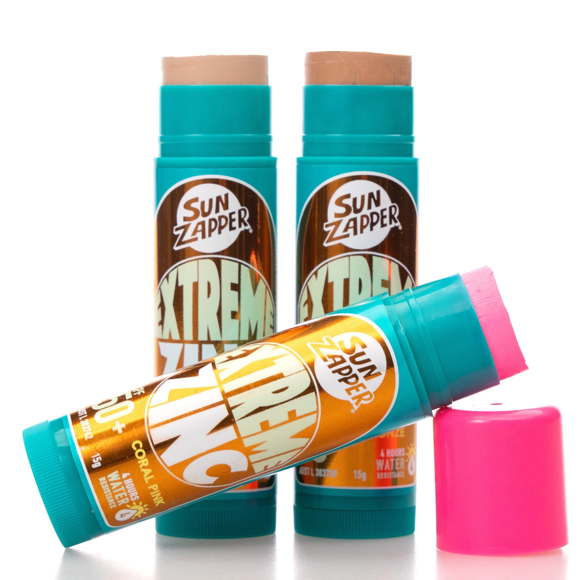 Extreme Zinc Stick SPF 50+ Triple BEAUTY pack (Tan/Coral Pink/Bronze) *NUEVO*