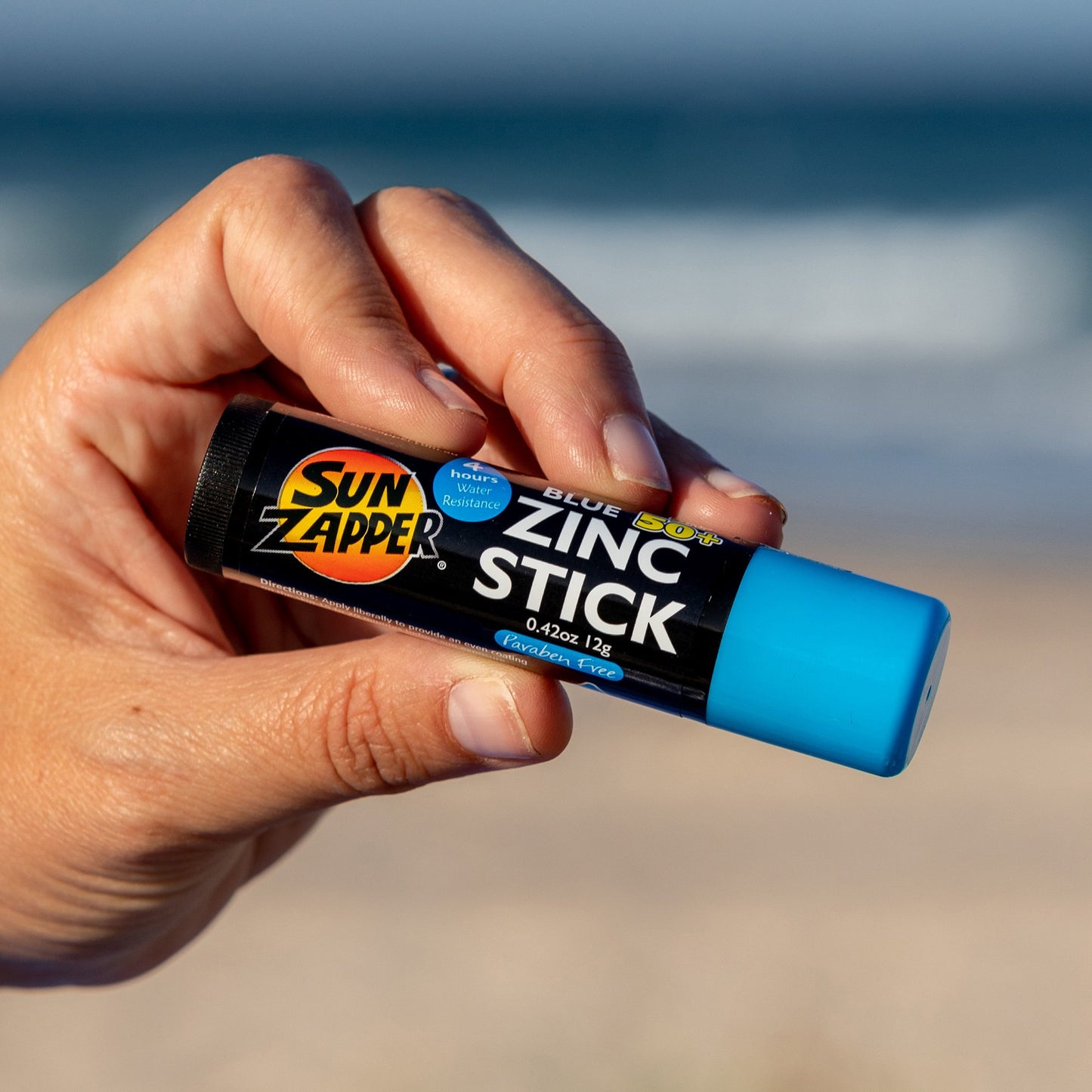 Sun Zapper Zinc Stick "Blue" SPF 50+ |  Protector Solar Australiano Zinc Stick color AZUL 12g |Alta protección UVA/UVB con color vibrante, resistente al agua y reef safe |