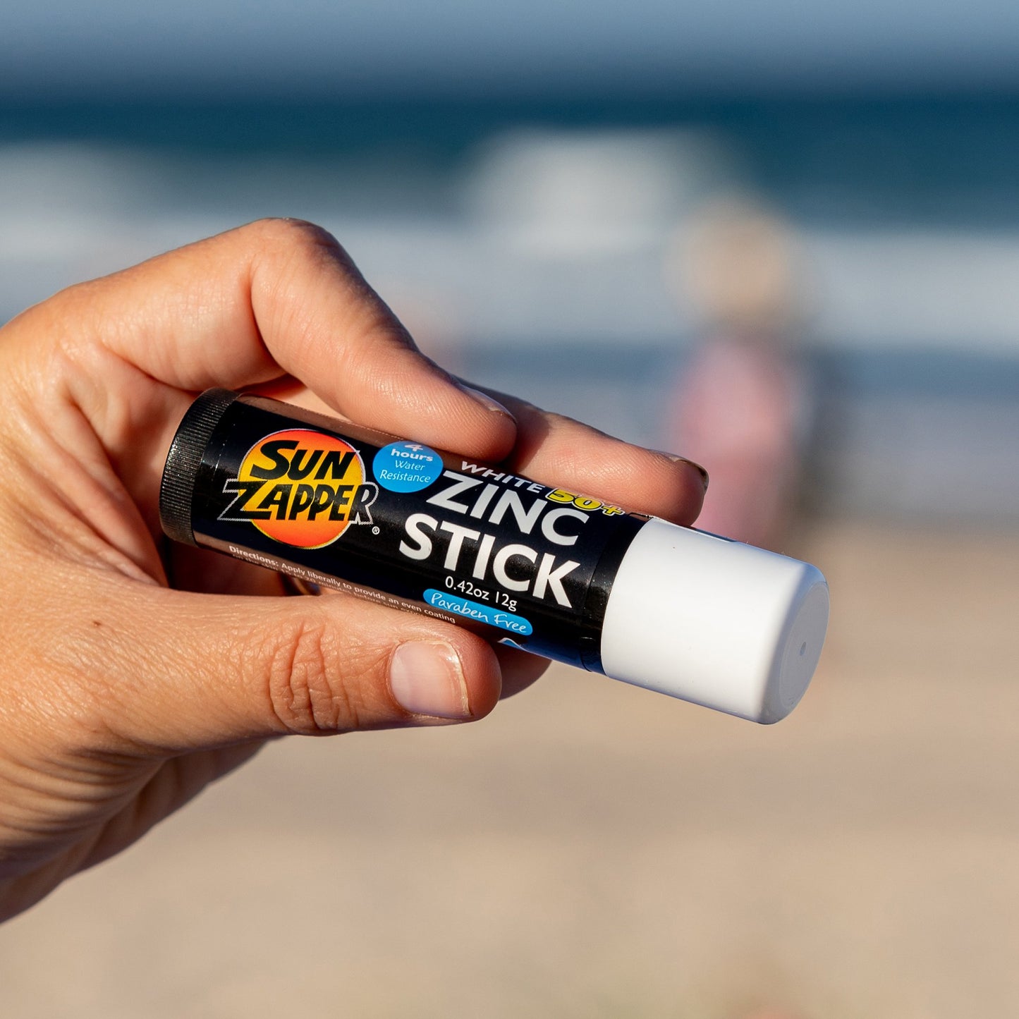 Sun Zapper Zinc Stick "White" SPF 50+ |  Protector Solar Australiano Zinc Stick color BLANCO 12g |Alta protección UVA/UVB con color vibrante, resistente al agua y reef safe |
