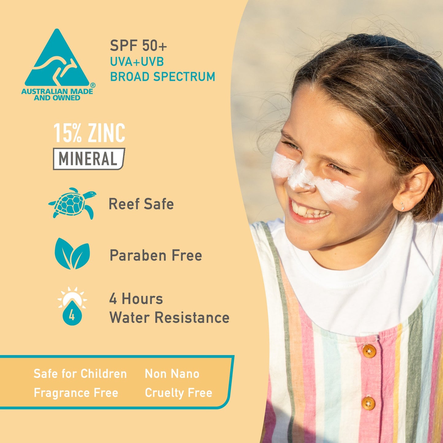 Sun Zapper Zinc Stick "White" SPF 50+ |  Protector Solar Australiano Zinc Stick color BLANCO 12g |Alta protección UVA/UVB con color vibrante, resistente al agua y reef safe |
